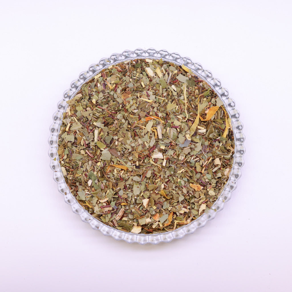 Glasschale mit losem Energiequelle Bio Matetee