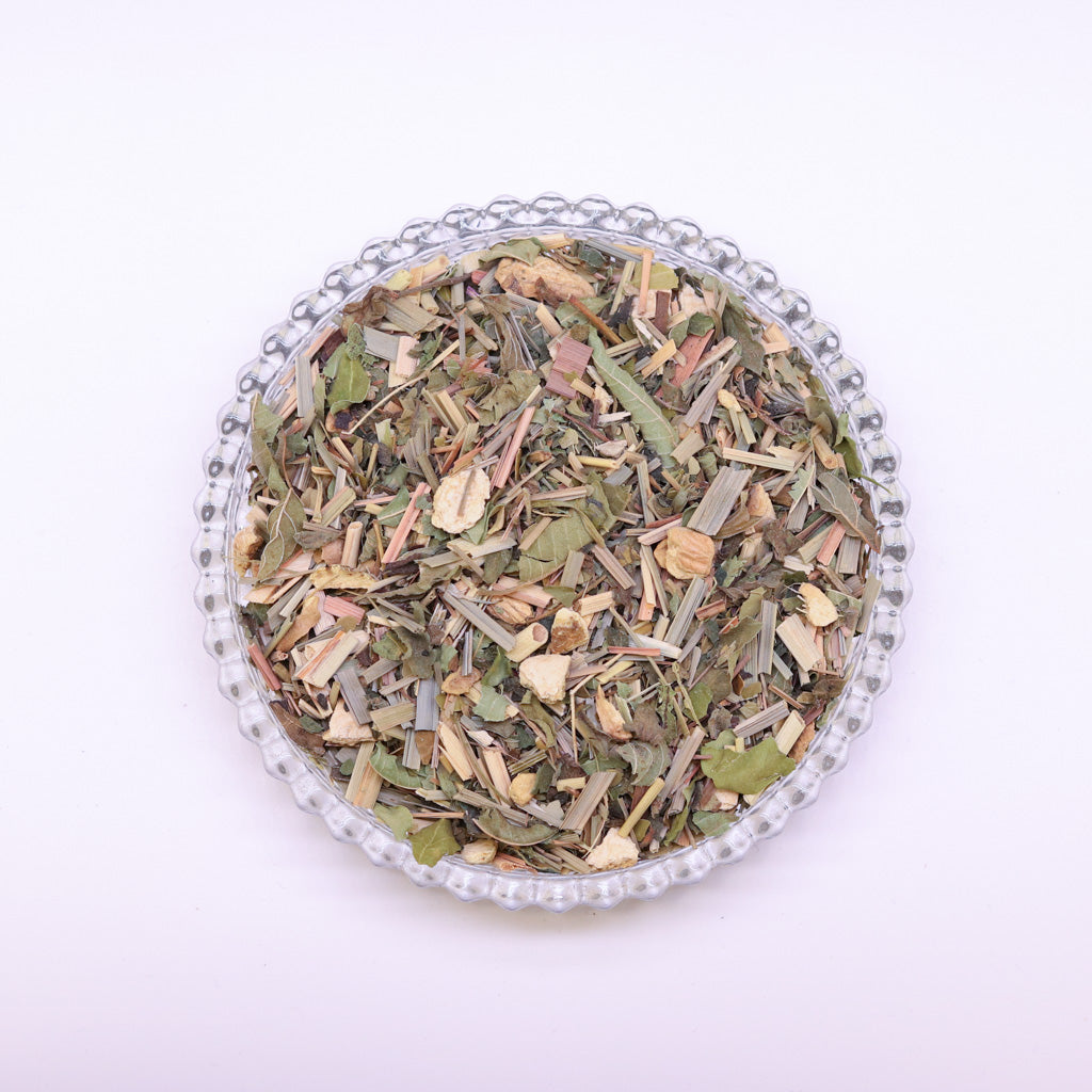 Glasschale mit losem Green Vitality Bio Matetee